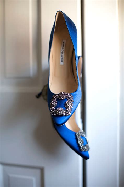 blue manolo blahnik wedding shoes.